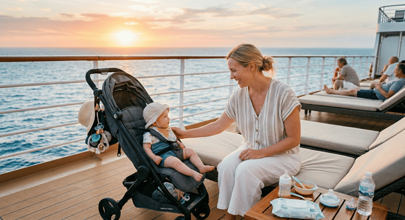 Croisière avec bébé : poussette, repas, rythme