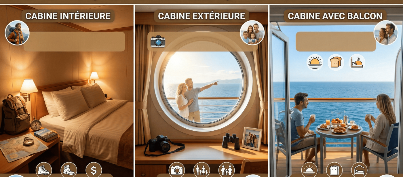 Cabine intérieure, extérieure ou balcon : laquelle choisir selon votre profil ?